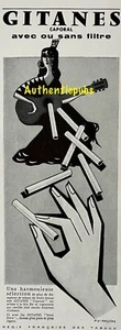 PUBLICITE GITANES CAPORAL CIGARETTE SIGNE FIX MASSEAU GUITARE DE 1961 AD PUB - Picture 1 of 1
