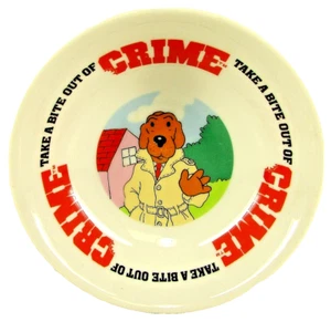 Vintage 1983 McGruff Promotional Bowl By Sigma Take A Bite Out Of Crime Dog - Picture 1 of 6