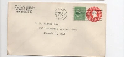 United States entire used 804 U429 New York to Cleveland Ohio lot c - Image 1 of 2