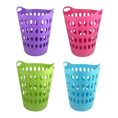 YÖL Laundry Basket Home Clothes Washing Large Flexible Tall Plastic 4 Colours
