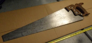 Vintage Disston Wood Handsaw D-23 26" Blade with Wheat Pattern Handle USA - Picture 1 of 12