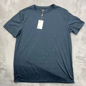 Quince Shirt Mens Large Blue Flowknit Breeze Performance Sports Gym Stretch NWT - Picture 1 of 18