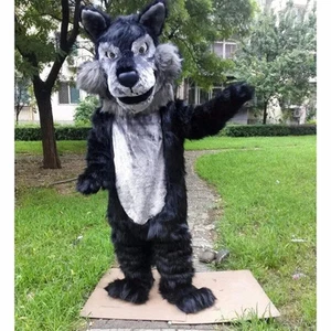 Peluche Lobo Mascota Disfraces Navidad Elegante Fiesta Vestido Dibujos Animados Personaje Conjunto - Imagen 1 de 3