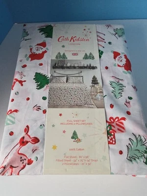 Cath Kidston London Ditsy Deer Pink Multi FULL Sheet Set 100% Cotton Percale NEW - Image 1 of 4
