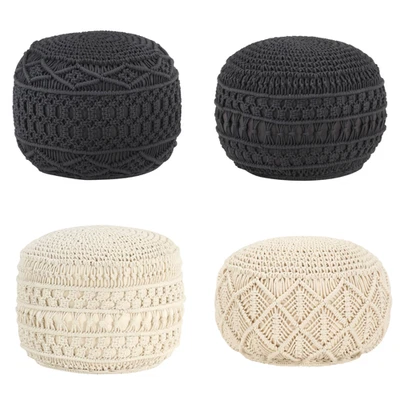 Sitzpouf Sitzpuff Strickhocker Pouf Bodenkissen Indoor Baumwolle nachhaltig  - Bild 1 von 4