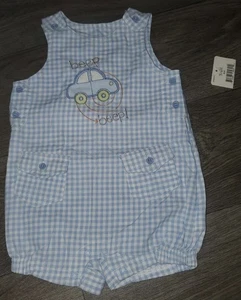 NURSERY RHYME Bib Overalls One Piece Romper JonJon VW Car BEEP BEEP 3/6M NWT - Picture 1 of 10