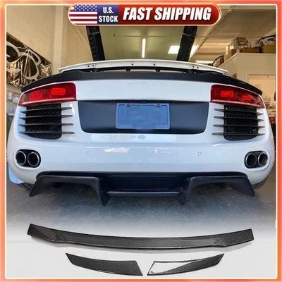 Alerón trasero de carbono real para Audi R8 V8 V10 cupé 2008-2015 Foto 1 de 4