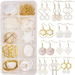 1 Box DIY 10 Pairs Shell Geometric Dangle Earring Jewelry Making Kit with Ins... - Picture 1 of 7