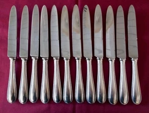 12 Tafelmesser Metall versilbert Guildart Modell Perlen Länge 25 cm - Bild 1 von 7