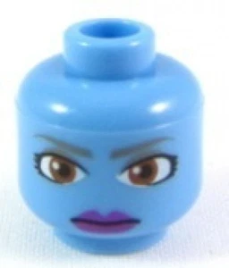 LEGO STAR WARS - Minifig, Head Alien, Brown Eyes & Purple Lips (Aayla Secura) - Picture 1 of 1