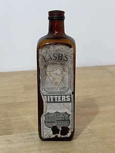 LASH’S Natural Laxative Bitters Amber Bottle with Paper Label -Original Laxative - Picture 1 of 11