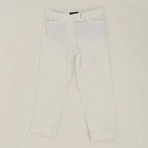 White House Black Market Pants 0 White Stretch Cotton Slim Crop Skinny Pants - Picture 1 of 5