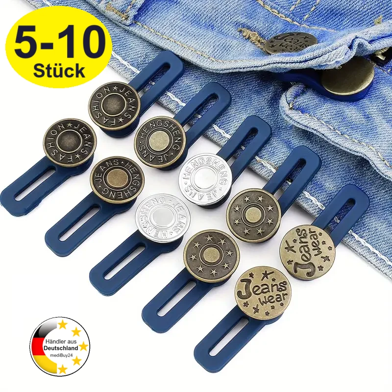 Damen Herren Hosen Knopfverlängerung Knopf, elastisch, unsichtbar, Short, Taille - Bild 1 von 4