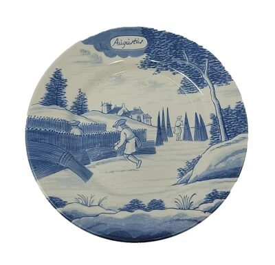 Delft Style Metropolitan Museum Of  Art Month Of The Year August Plate 9 1/4"  - Image 1 of 4