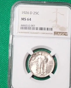 1926-D Standing Liberty Quarter - NGC MS-64 # 904B - Picture 1 of 6