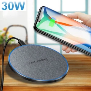 DE 30W telefono wireless caricabatterie pad ricarica rapida dock per Samsung S24 Ultra - Foto 1 di 14