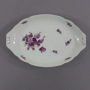 Placa para servir Nymphenburg cesta pequeña decoración floral púrpura 15x23 cm - Imagen 1 de 6