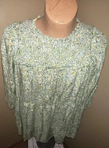 NWT Easel Womens Floral Cottagecore Balloon Sleeve Blouse Size L - Imagen 1 de 9