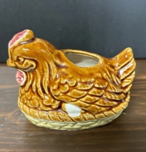 Mid Century Art Pottery Rooster Planter / Toothpick Holder - Picture 1 of 4