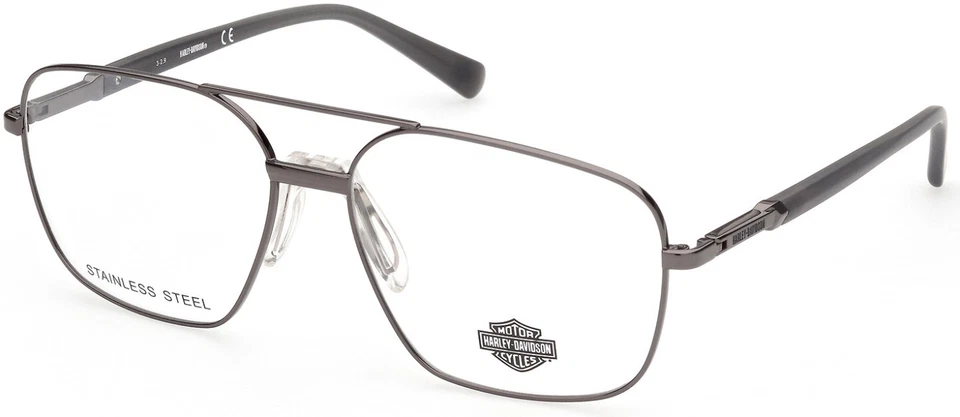 Harley Davidson HD0827 Gunmetal 008 Metal Aviator Eyeglasses Frame 61-16-145 RX - Image 1 of 1