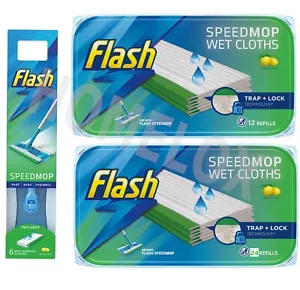 Flash Speed MOP + 6 Free refills Starter Kit OR Refills Wet Cloth Lemon Scent  - Picture 1 of 9