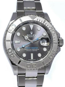 Rolex Yacht-Master 40 Steel & Platinum Rhodium Dial Mens Watch 116622 - Picture 1 of 11