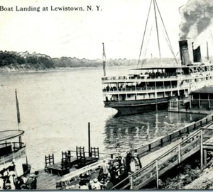 Boat Landing in Lewistown NY Passenger Cuise Steamer Ship Dock Vintage Postcard - Picture 1 of 4