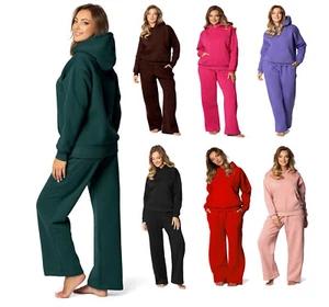 Freizeitanzug Damen Hausanzug Fleece Oversize Kapuzenpullover & Lange Hose Warm - Bild 1 von 36