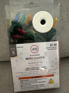Mini Lights For Indoor 5.5 Ft 15 Count Multi Color - Picture 1 of 3