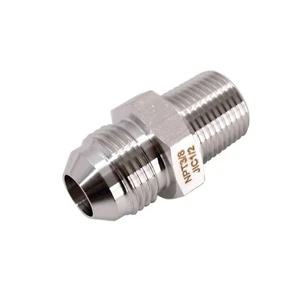 Adattatore tubo 1/2"" MJIC x 3/8"" MNPT JIC svasato a maschio SS304 - Foto 1 di 2