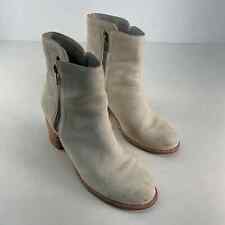 FRYE Cream Leather Biker Boots Women's Size 9 B Preowned