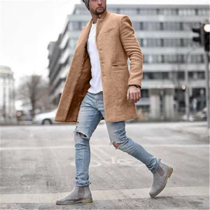 Chaqueta para Hombres Gabardinas Cuello Solapa Calce Ajustado Invierno Cálido Elegante Prendas de abrigo Informales - Imagen 1 de 10