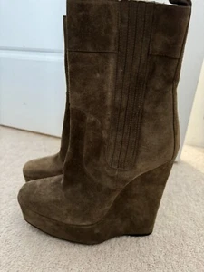 Stivali plateau Balenciaga cachi marrone pelle scamosciata 39 - Foto 1 di 16