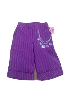 NWT Hello Kitty Graphic Youth Girl’s Size Medium Long Short 22" waist Purple - Picture 1 of 11