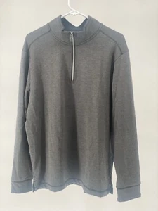 Suéter Tommy Bahama Cuarto Cremallera Tejido Para Hombre Gris Medio Cuello Simulado - Usado en Excelente Condición - Imagen 1 de 11
