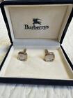 Burberry Authentic Cufflinks Cuff's Square Gold x Silver Color Men's Fashion