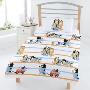 Bluey Family Junior Duvet Cover Set Toddler Cot Bedding Dogs 100% Cotton - Picture 1 of 2