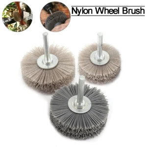 Spazzola ruota nylon 50mm/60mm spessore 20mm con gambo 6mm per lucidatura legno - Foto 1 di 12