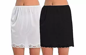 New Ladies Marlon Cling Resistant Anti Static Half Slip Lace Edge Underskirt - Picture 1 of 3