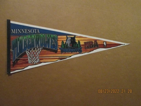 NBA Minnesota Timberwolves Vintage Circa 1990's Style #3 Basketball Pennant Cover