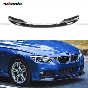 Front Bumper Lip Splitter Gloss Black For 2012-2018 BMW F30 3 Series M Sport - Picture 1 of 14