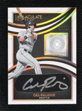 2022 Panini Immaculate Prime Relics Black Button /10 Cal Raleigh Rookie Auto RC
