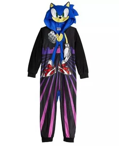 Sonic The Hedgehog Prime Boy's Hooded Fleece Costume Pajama Sleeper - Picture 1 of 5