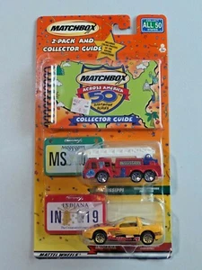 Matchbox Across America 2-Pack and Collector Guide NEW Mississippi Indiana 205 - Picture 1 of 6