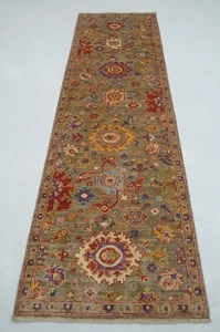 3 x 10 ft Gray Bidjar Oriental Afghan Hand knotted Transitional Runner Rug - Picture 1 of 17