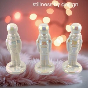 NEW Target Bullseye ~ Iridescent White Nutcracker Set of 3 - 3.6" - Picture 1 of 4