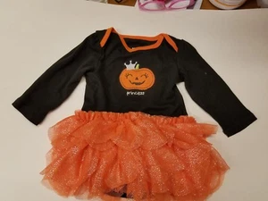 Infant Girls Holiday Editions Halloween Black Orange Sparkle Princess Dress 3-6 - Picture 1 of 5