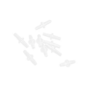 Universal Aquarium Straight Air Line Connector Clear White 4mm Tubing 10pc St... - Picture 1 of 2