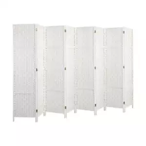 Oikiture 8 Panel Room Divider Privacy Screen White - Picture 1 of 7