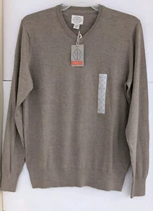 NWT St John's Bay Men's Medium V-Neck Sweater Lightweight Super Soft Taupe - Picture 1 of 15